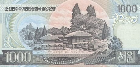 Реверс банкноты 1000 cеверокорейских вон 2007 года