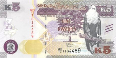 Аверс банкноты 5 квача 2015 года