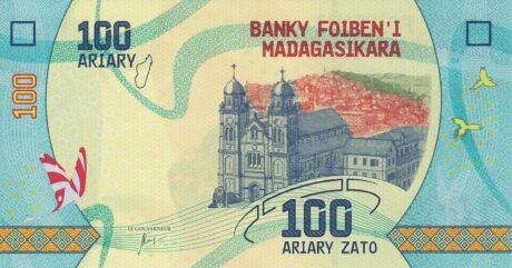 Аверс банкноты 100 ариари 2017 года