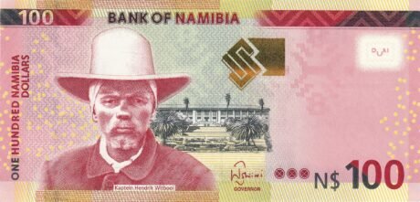 Аверс банкноты 100 долларов (Намибия) 2012 года