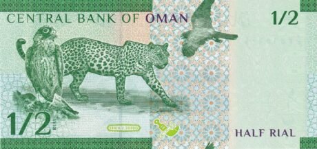 Реверс банкноты ½ Оманского риала 2020 года