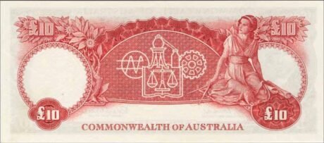 Реверс банкноты 10 Австралийских фунтов 1960 года