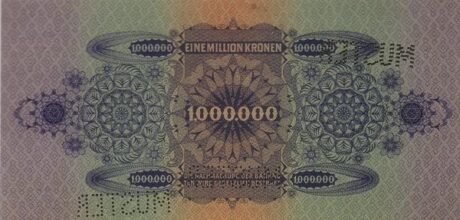 Реверс банкноты 1000000 Австрийских крон 1924 года