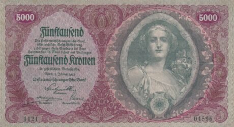 Аверс банкноты 5000 Австрийских крон 1922 года