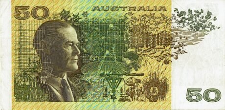 Реверс банкноты 50 Австралийских долларов 1973 года
