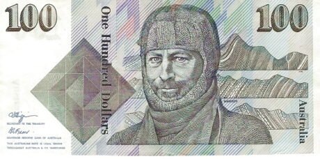 Аверс банкноты 100 Австралийских долларов 1984 года