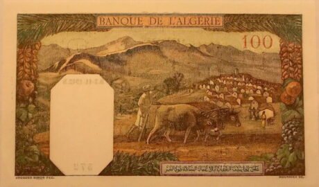 Реверс банкноты 100 франков Алжир 1942 года
