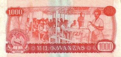Реверс банкноты 1000 Ангольских кванза 1979 года