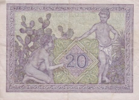 Реверс банкноты 20 франков Алжир 1942 года