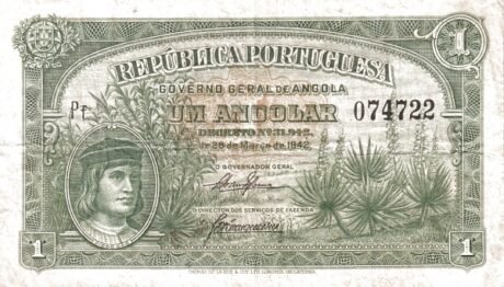 Аверс банкноты 1 Анголар 1942 года