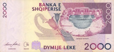 Албанія переглянула банкноту в 1000 лек (B318b) і затвердила нову банкноту в 2000 лек (B320a)