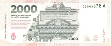 Аргентина підтвердила введення нової банкноти у 2000 песо (B427a) 22.05.2023