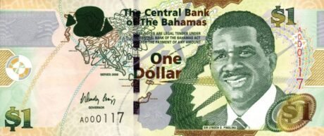 Затверджено нову банкноту CRISP номіналом 1 долар (B337a) Багамських островів