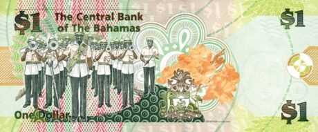 Затверджено нову банкноту CRISP номіналом 1 долар (B337a) Багамських островів