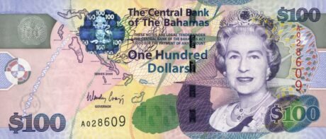Затверджено нову 100-доларову банкноту CRISP Багамських островів (B343a)