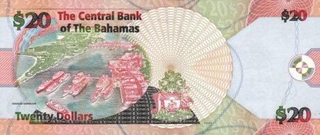 Затверджено нову 20-доларову банкноту CRISP Багамських островів (B341a)