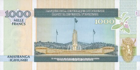 Zatwierdzono nowe, mniejsze banknoty burundyjskie o nominałach 500 i 1000 franków (B232a i B233a)