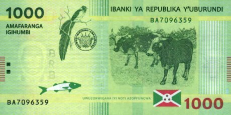 Затверджено нову банкноту Бурунді номіналом 1000 франків (B237a)