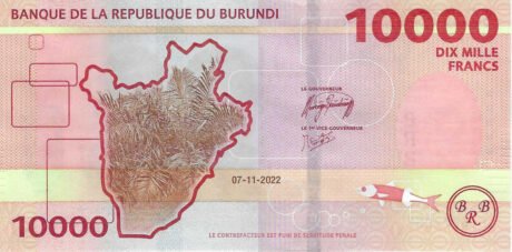 Підтверджено запровадження нової банкноти Бурунді номіналом 10000 франків (B245a) 07.06.2023