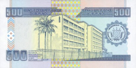 Zatwierdzono nowe, mniejsze banknoty burundyjskie o nominałach 500 i 1000 franków (B232a i B233a)