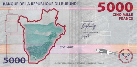 Підтверджено запровадження нової банкноти Бурунді номіналом 5000 франків (B244a) 07.06.2023