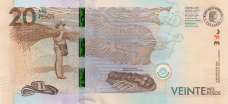 Затверджено нову банкноту Колумбії номіналом 20000 песо (B996a)