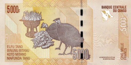 Zatwierdzono nowy banknot 5000 franków (B324a) Demokratycznej Republiki Konga.