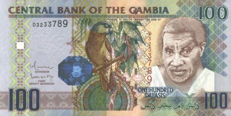 Підтверджено нові банкноти Гамбії номіналом 25, 50 та 100 даласів (B227a)