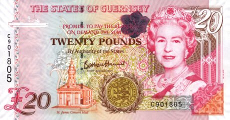 Затверджено нову 20-фунтову банкноту Гернсі (B166a)
