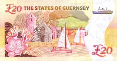 Затверджено нову 20-фунтову банкноту Гернсі (B166a)