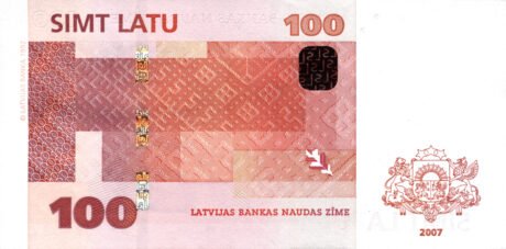 Затверджено нову 100-латову банкноту Латвії (B235a)