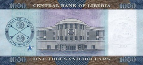 Затверджено нову банкноту Ліберії номіналом 1000 доларів (B321a)