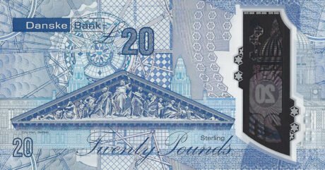 Затверджено нову полімерну банкноту Danske Bank у Північній Ірландії номіналом 20 фунтів стерлінгів (B504a)