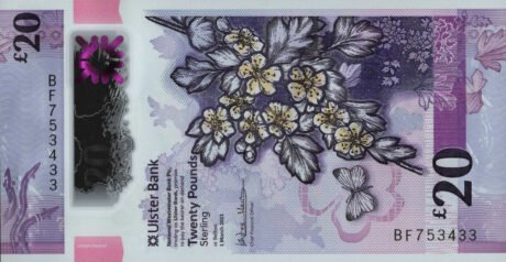 Затверджено нову дату Ulster Bank Північної Ірландії (01.03.2021) 20-фунтова полімерна банкнота (B941b)