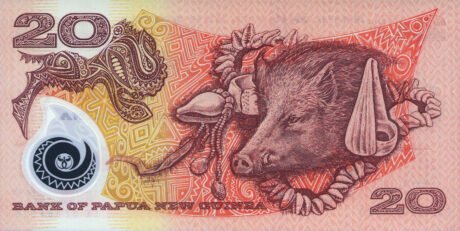 Затверджено нову банкноту Папуа-Нової Гвінеї номіналом 20 кінів (B132a)