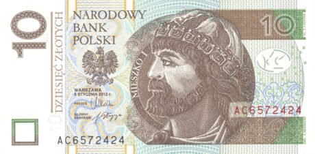 Затверджено нові банкноти Польщі номіналом 10, 20, 50 та 100 злотих (B859a — B862a)