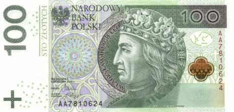 Затверджено нові банкноти Польщі номіналом 10, 20, 50 та 100 злотих (B859a — B862a)