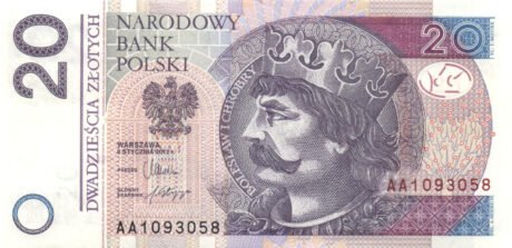 Затверджено нові банкноти Польщі номіналом 10, 20, 50 та 100 злотих (B859a — B862a)