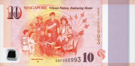 Затверджено нові пам'ятні банкноти Сінгапуру номіналом 10 і 50 доларів, присвячені державному будівництву (B212a – B217a).
