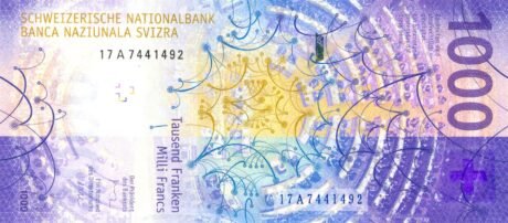 Затверджено нову банкноту Швейцарії номіналом 1000 франків (B360a)