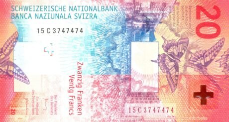 Нова банкнота Швейцарії номіналом 20 франків (B356a) надійшла в обіг 17 травня 2017 р.