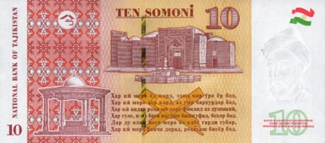 Затверджено нові банкноти Таджикистану номіналом 10 – 500 сомоні (B217a – B221a)