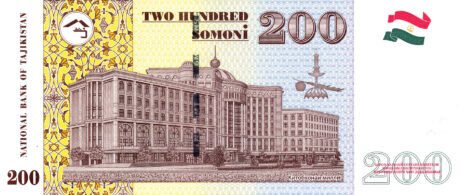 Затверджено нові банкноти Таджикистану номіналом 3, 200 та 500 сомоні (B211a, B212a, B123a)