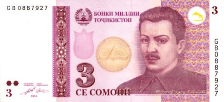Затверджено нові банкноти Таджикистану номіналом 3, 200 та 500 сомоні (B211a, B212a, B123a)