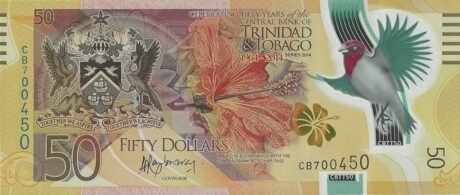 Затверджено нову полімерну банкноту Тринідада та Тобаго номіналом 50 доларів (B234a)