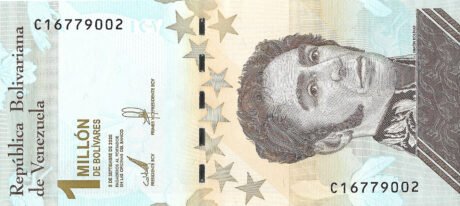 Затверджено нову банкноту Венесуели номіналом 1000000 боліварів (B384a)