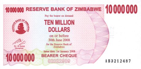 Затверджено нові банкноти Зімбабве номіналом 1, 5 та 10 мільйонів доларів (B144a – B146a)