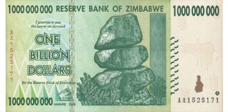 Підтверджено випуск нових банкнот Зімбабве номіналом 1, 5 та 10 мільярдів доларів (B174a – B176a)