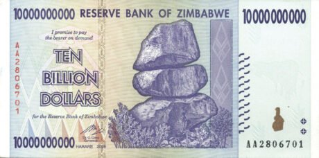 Підтверджено випуск нових банкнот Зімбабве номіналом 1, 5 та 10 мільярдів доларів (B174a – B176a)