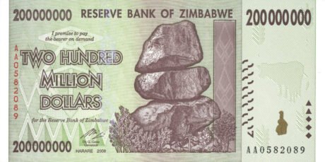 Затверджено нові банкноти Зімбабве номіналом 200 та 500 мільйонів доларів (B172a та B173a)